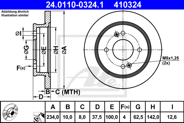 Disc frana 24.0110-0324.1 ATE