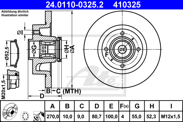 Disc frana 24.0110-0325.2 ATE