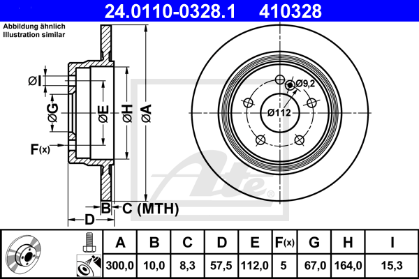 Disc frana 24.0110-0328.1 ATE