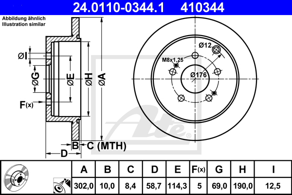 Disc frana 24.0110-0344.1 ATE