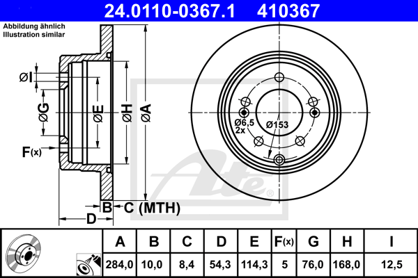 Disc frana 24.0110-0367.1 ATE