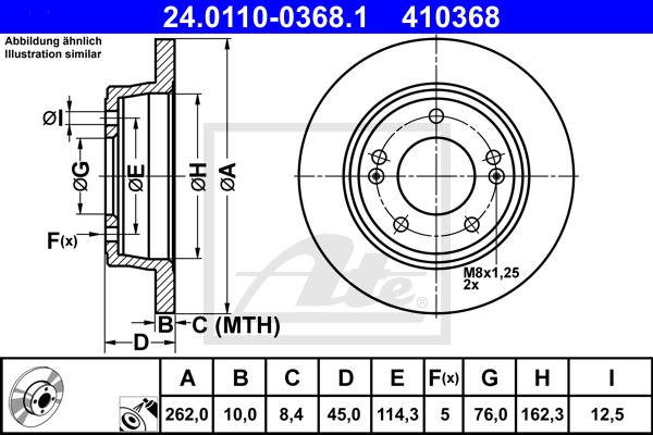 Disc frana 24.0110-0368.1 ATE