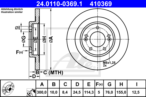 Disc frana 24.0110-0369.1 ATE