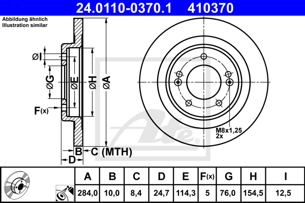 Disc frana 24.0110-0370.1 ATE