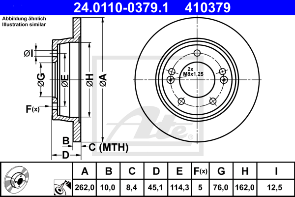 Disc frana 24.0110-0379.1 ATE