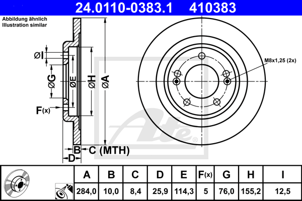 Disc frana 24.0110-0383.1 ATE