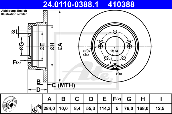 Disc frana 24.0110-0388.1 ATE