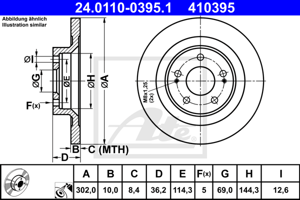 Disc frana 24.0110-0395.1 ATE