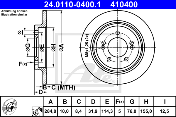 Disc frana 24.0110-0400.1 ATE