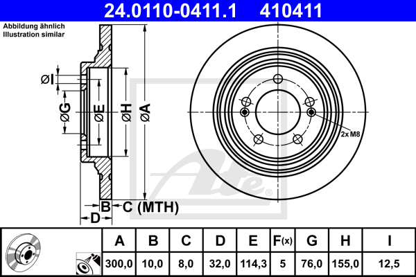 Disc frana 24.0110-0411.1 ATE