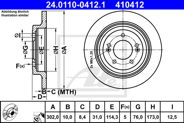 Disc frana 24.0110-0412.1 ATE