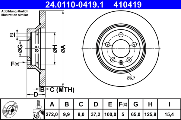 Disc frana 24.0110-0419.1 ATE