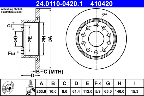 Disc frana 24.0110-0420.1 ATE