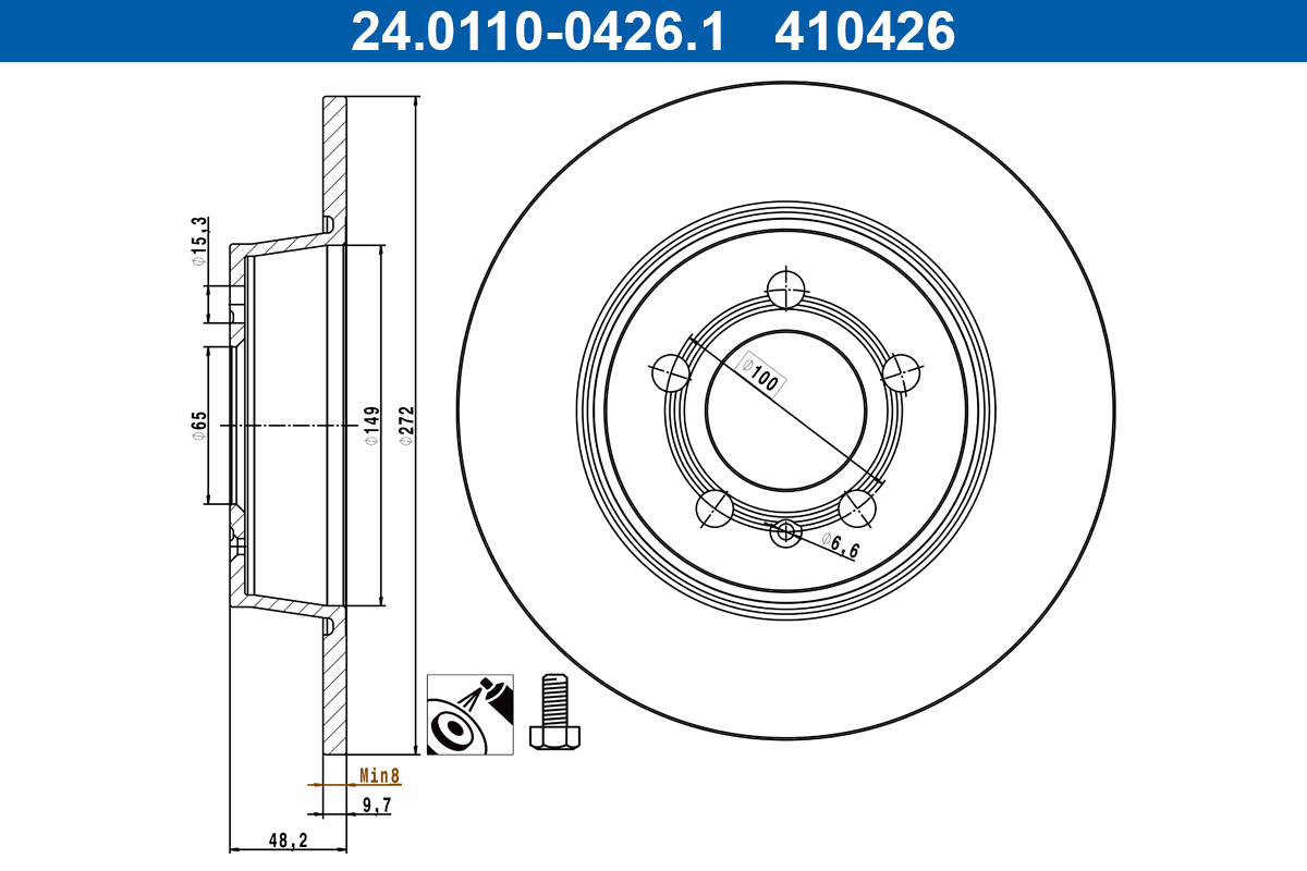 Disc frana 24.0110-0426.1 ATE