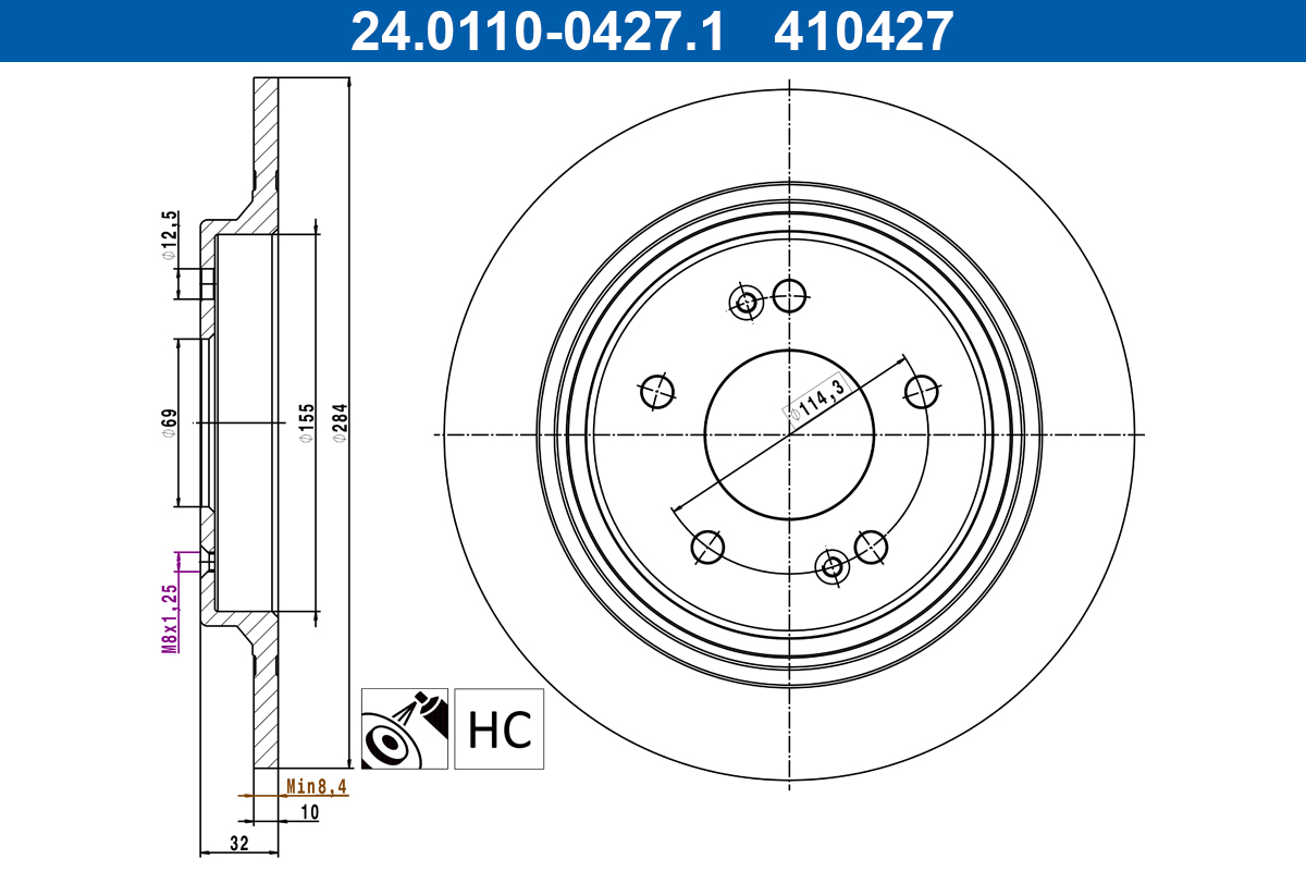 Disc frana 24.0110-0427.1 ATE