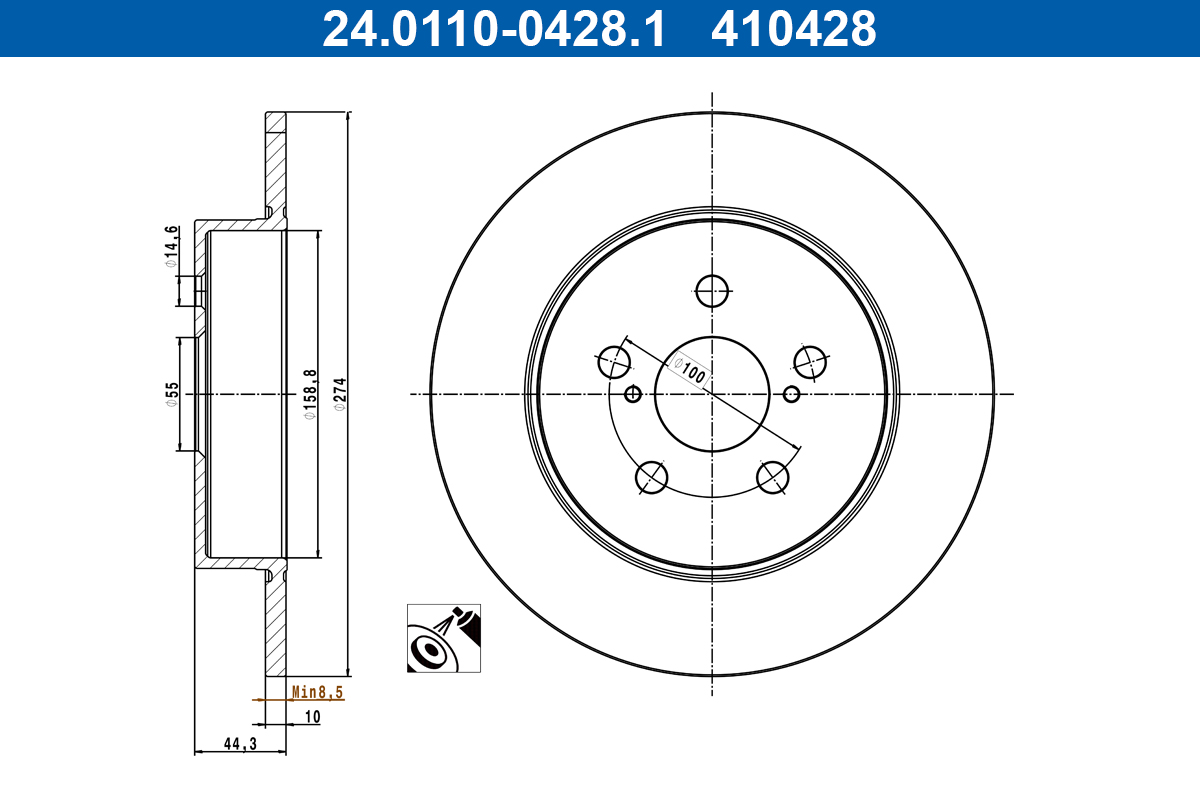 Disc frana 24.0110-0428.1 ATE