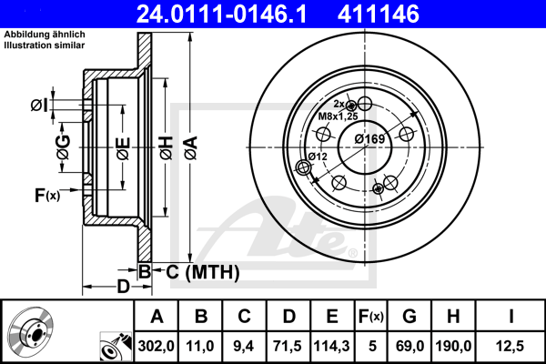 Disc frana 24.0111-0146.1 ATE