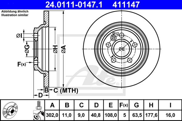 Disc frana 24.0111-0147.1 ATE