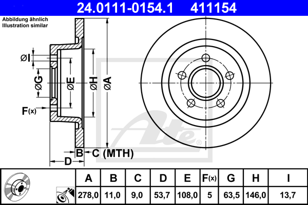 Disc frana 24.0111-0154.1 ATE