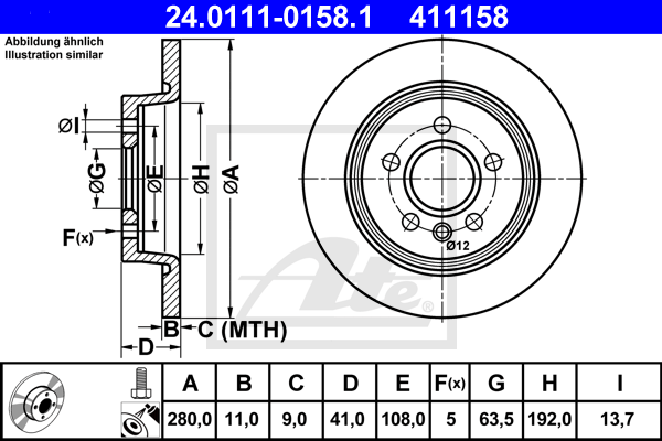 Disc frana 24.0111-0158.1 ATE