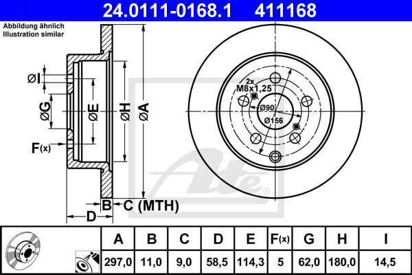 Disc frana 24.0111-0168.1 ATE