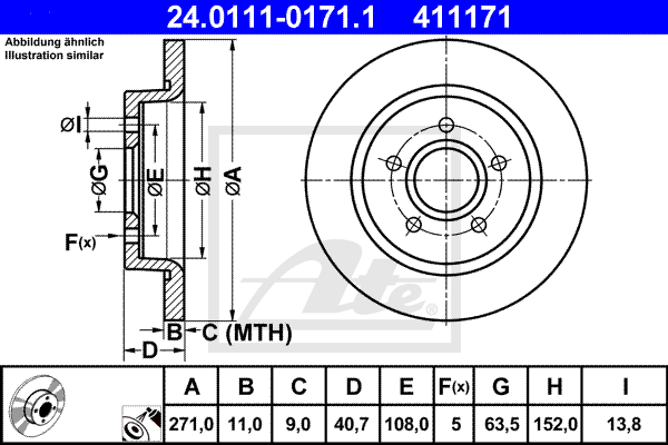 Disc frana 24.0111-0171.1 ATE