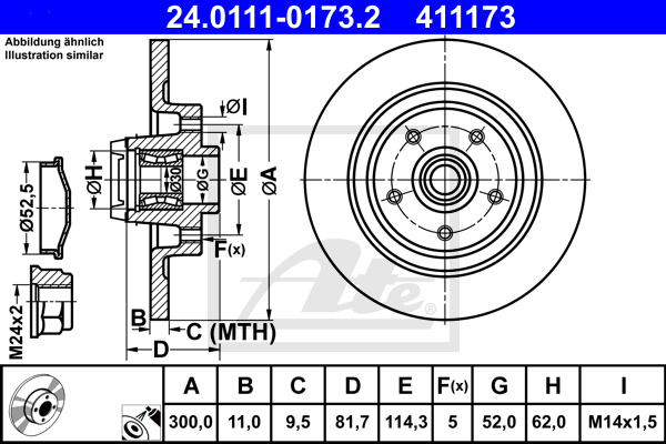 Disc frana 24.0111-0173.2 ATE