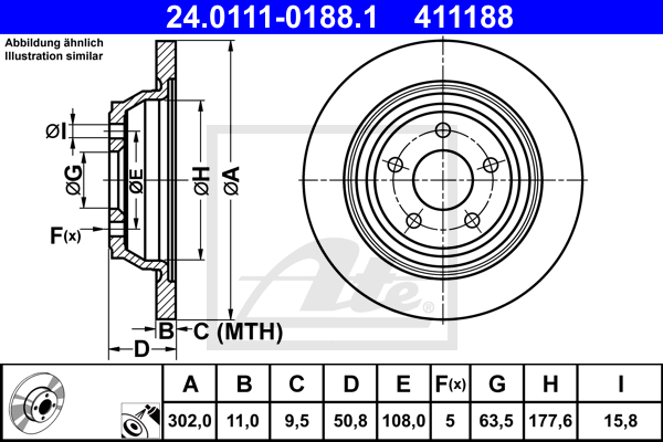 Disc frana 24.0111-0188.1 ATE