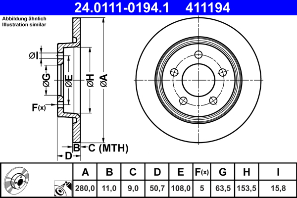 Disc frana 24.0111-0194.1 ATE