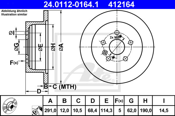 Disc frana 24.0112-0164.1 ATE