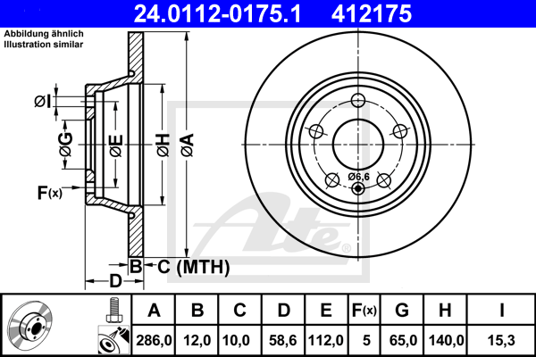 Disc frana 24.0112-0175.1 ATE