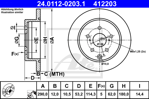 Disc frana 24.0112-0203.1 ATE