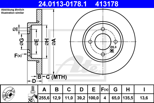 Disc frana 24.0113-0178.1 ATE