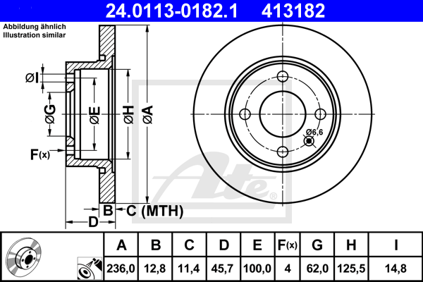 Disc frana 24.0113-0182.1 ATE