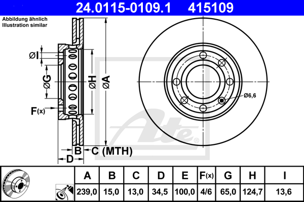 Disc frana 24.0115-0109.1 ATE