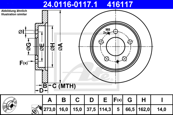 Disc frana 24.0116-0117.1 ATE