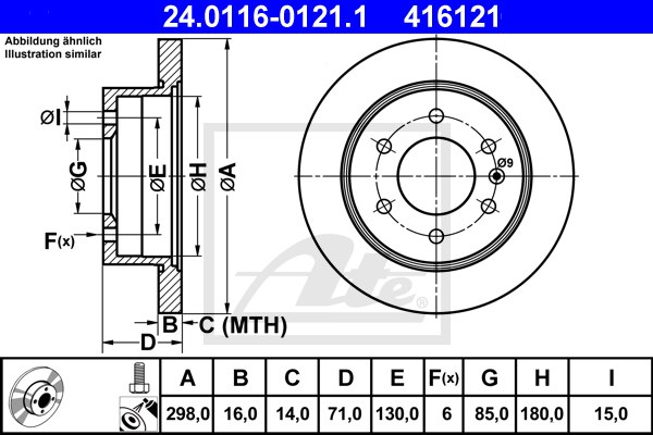 Disc frana 24.0116-0121.1 ATE