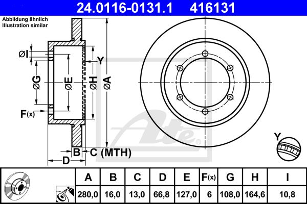 Disc frana 24.0116-0131.1 ATE