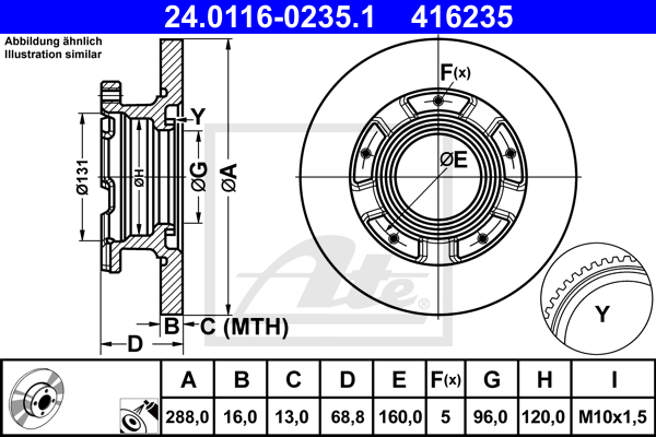 Disc frana 24.0116-0235.1 ATE