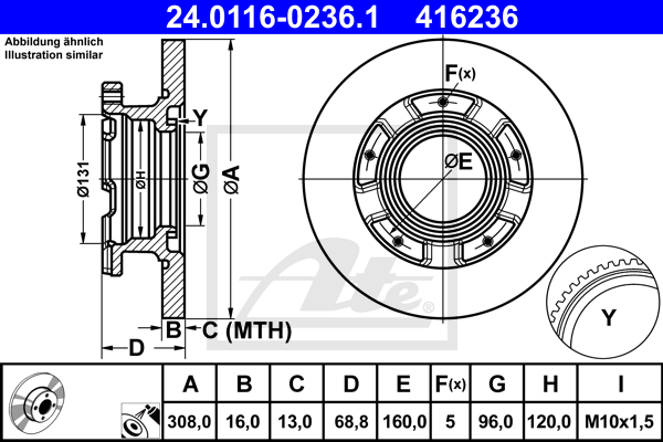 Disc frana 24.0116-0236.1 ATE