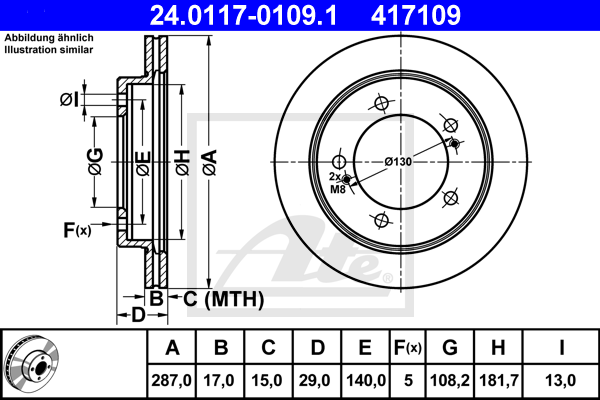 Disc frana 24.0117-0109.1 ATE