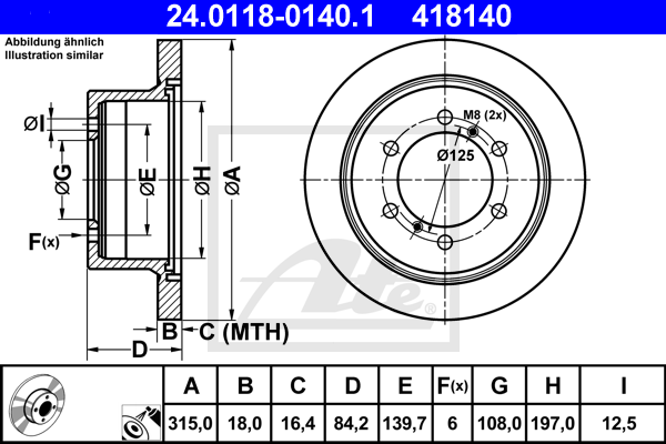 Disc frana 24.0118-0140.1 ATE