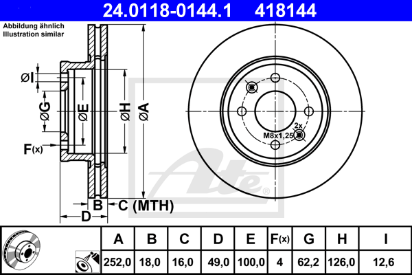 Disc frana 24.0118-0144.1 ATE