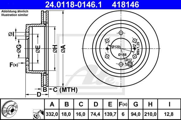 Disc frana 24.0118-0146.1 ATE