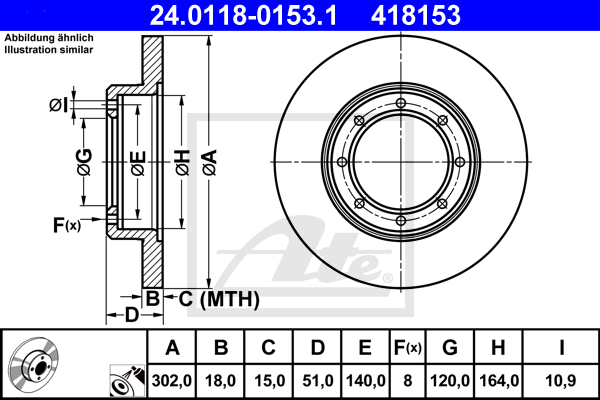 Disc frana 24.0118-0153.1 ATE