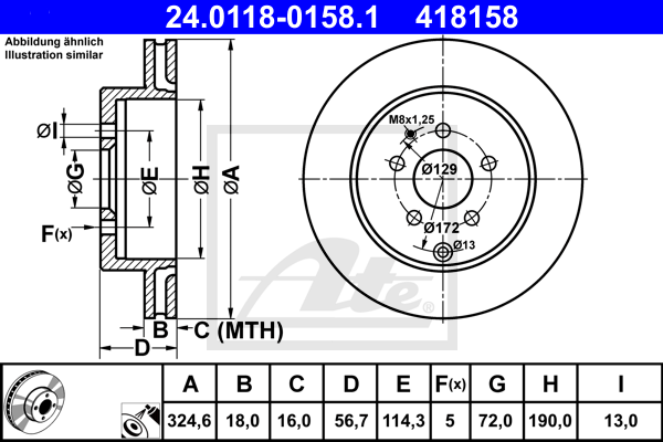 Disc frana 24.0118-0158.1 ATE