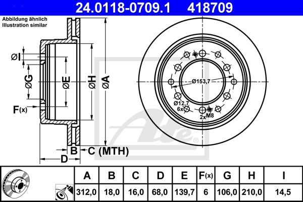 Disc frana 24.0118-0709.1 ATE