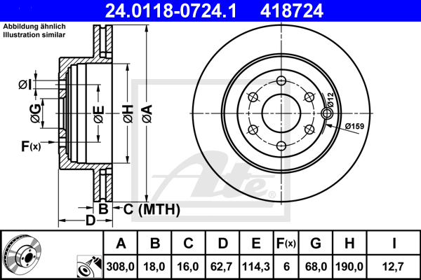 Disc frana 24.0118-0724.1 ATE