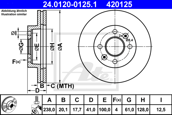 Disc frana 24.0120-0125.1 ATE