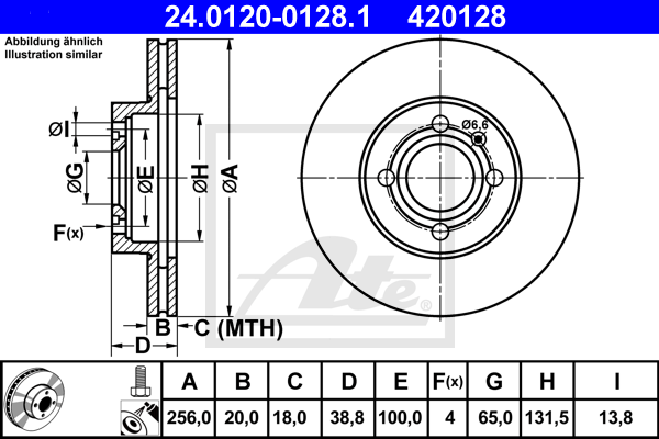 Disc frana 24.0120-0128.1 ATE